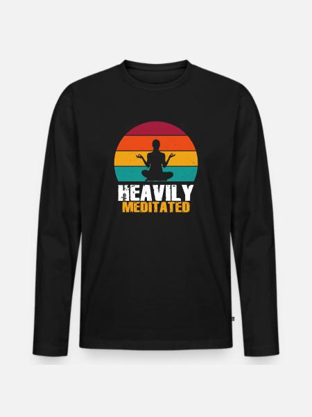 Heavily Meditated - Men's Premium Organic Long Sleeve Shirt - black