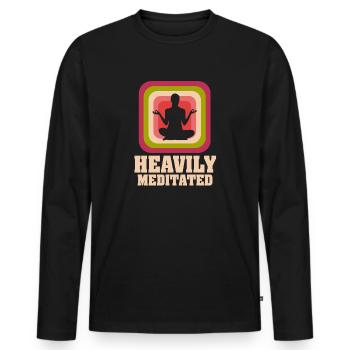 Heavily Meditated - Men's Premium Organic Long Sleeve Shirt - black - Front - Nico (187cm)