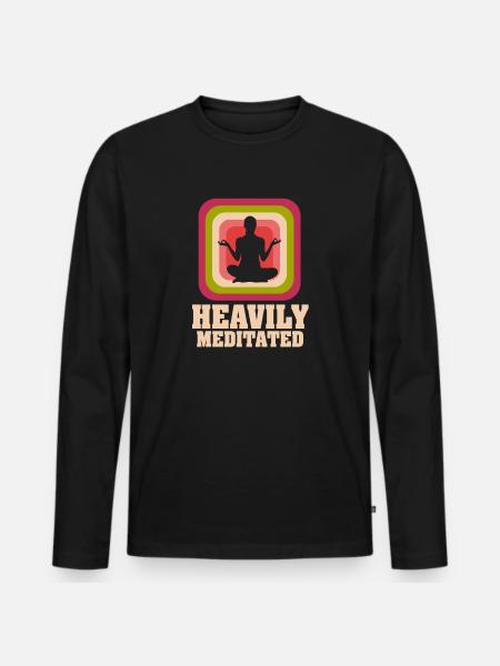 Heavily Meditated - Men's Premium Organic Long Sleeve Shirt - black