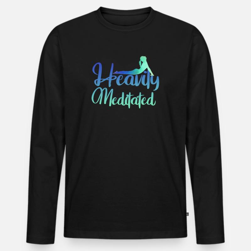 Stark meditiert - Männer Premium Bio Langarmshirt - Schwarz