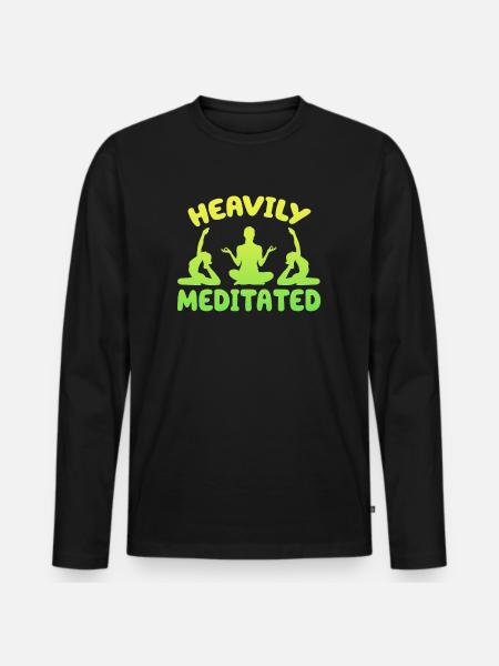 Stark meditiert - Männer Premium Bio Langarmshirt - Schwarz