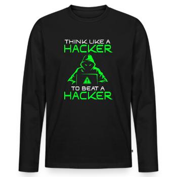 Ethische Hacker-Cybersicherheitsexpertise - Männer Premium Bio Langarmshirt - Schwarz - Vorne - Nico (187cm)