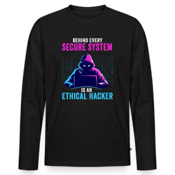 Ethical Hacker Cybersecurity Expertise - Men's Premium Organic Long Sleeve Shirt - black - Front - Nico (187cm)