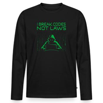 Ethische Hacker-Cybersicherheitsexpertise - Männer Premium Bio Langarmshirt - Schwarz - Vorne - Nico (187cm)