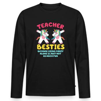 Les meilleurs amis des enseignants parce qu’ils deviennent fous - T-shirt manches longues Premium bio Homme - noir - Devant - Nico (187cm)
