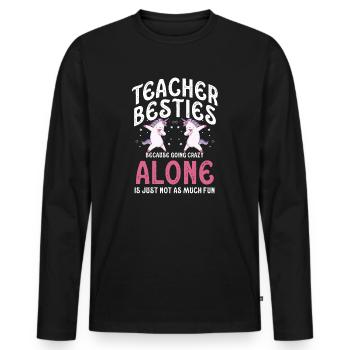 Les meilleurs amis des enseignants parce qu’ils deviennent fous - T-shirt manches longues Premium bio Homme - noir - Devant - Nico (187cm)