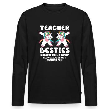 Les meilleurs amis des enseignants parce qu’ils deviennent fous - T-shirt manches longues Premium bio Homme - noir - Devant - Nico (187cm)