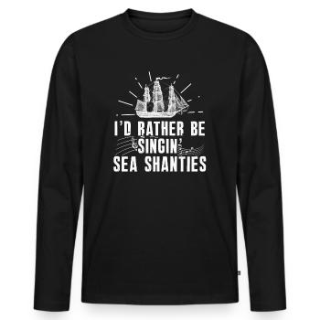 Sailor Meme Pirate Ship Ocean Sailing - Men's Premium Organic Long Sleeve Shirt - black - Front - Nico (187cm)