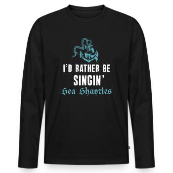 Seemann Meme Piratenschiff Ozean Segeln - Männer Premium Bio Langarmshirt - Schwarz - Vorne - Nico (187cm)