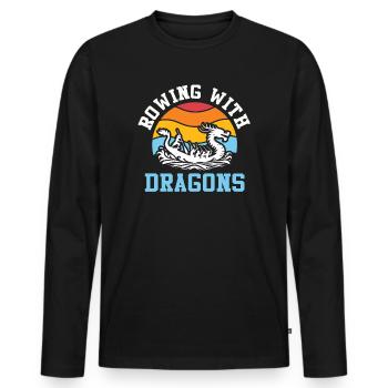 Ramer avec Dragons Dragons Dragonboat - T-shirt manches longues Premium bio Homme - noir - Devant - Nico (187cm)