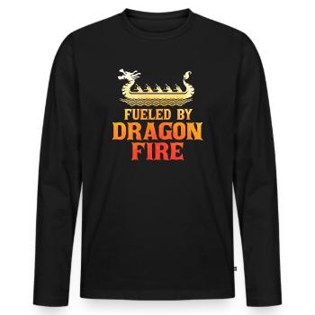 Fueled By Dragon Fire Dragon Boat - Men's Premium Organic Long Sleeve Shirt - black - Front - Nico (187cm)