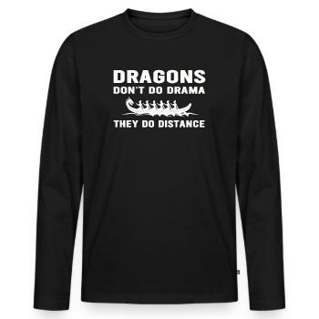 Drachen machen kein Drama, sie machen Distanz - Männer Premium Bio Langarmshirt - Schwarz - Vorne - Nico (187cm)