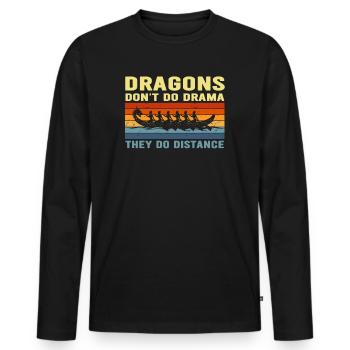 Drachen machen kein Drama, sie machen Distanz - Männer Premium Bio Langarmshirt - Schwarz - Vorne - Nico (187cm)