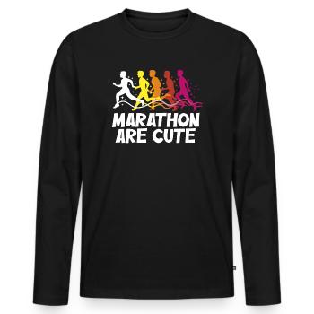 Les marathons sont mignons pour l’ultramarathon - T-shirt manches longues Premium bio Homme - noir - Devant - Nico (187cm)