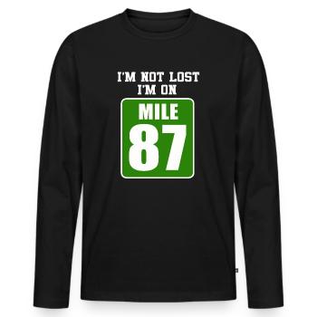 Je ne suis pas perdu, je suis sur le marathon du mile 87 - T-shirt manches longues Premium bio Homme - noir - Devant - Nico (187cm)