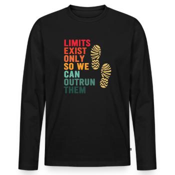 Limits Exist Only So We Can Outrun Them - Men's Premium Organic Long Sleeve Shirt - black - Front - Nico (187cm)