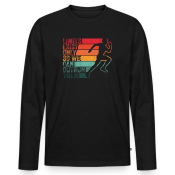 Limits Exist Only So We Can Outrun Them - Men's Premium Organic Long Sleeve Shirt - black - Front - Nico (187cm)