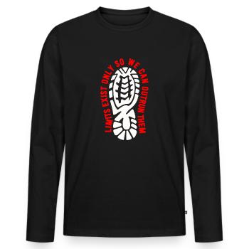 Limits Exist Only So We Can Outrun Them - Men's Premium Organic Long Sleeve Shirt - black - Front - Nico (187cm)