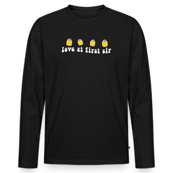 Love At First Sip Kombucha Lover - Men's Premium Organic Long Sleeve Shirt - black - Front - Nico (187cm)
