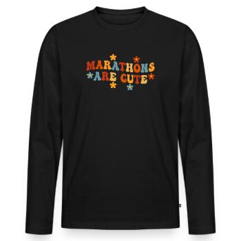 Marathons Are Cute for Ultramarathon - Men's Premium Organic Long Sleeve Shirt - black - Front - Nico (187cm)