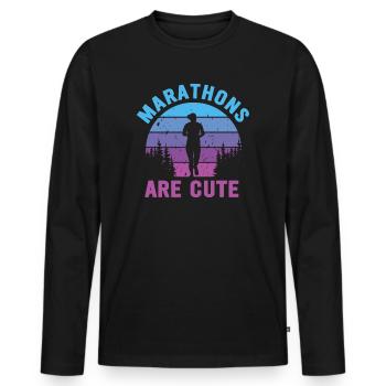 Les marathons sont mignons pour l’ultramarathon - T-shirt manches longues Premium bio Homme - noir - Devant - Nico (187cm)