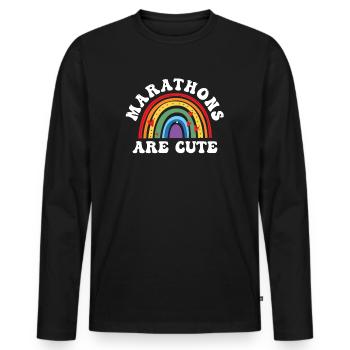 Les marathons sont mignons pour l’ultramarathon - T-shirt manches longues Premium bio Homme - noir - Devant - Nico (187cm)
