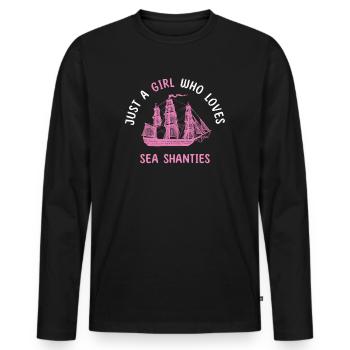 Sailor Meme Pirate Ship Ocean Sailing - Men's Premium Organic Long Sleeve Shirt - black - Front - Nico (187cm)