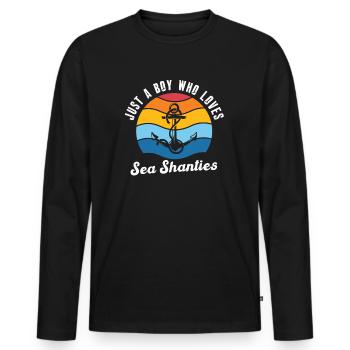 Seemann Meme Piratenschiff Ozean Segeln - Männer Premium Bio Langarmshirt - Schwarz - Vorne - Nico (187cm)