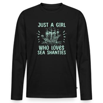 Sailor Meme Pirate Ship Ocean Sailing - Men's Premium Organic Long Sleeve Shirt - black - Front - Nico (187cm)