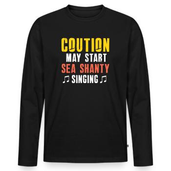 Sailor Meme Pirate Ship Ocean Sailing - Men's Premium Organic Long Sleeve Shirt - black - Front - Nico (187cm)