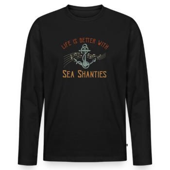 Seemann Meme Piratenschiff Ozean Segeln - Männer Premium Bio Langarmshirt - Schwarz - Vorne - Nico (187cm)