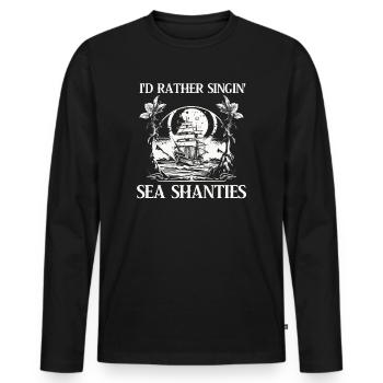 Sailor Meme Pirate Ship Ocean Sailing - Men's Premium Organic Long Sleeve Shirt - black - Front - Nico (187cm)