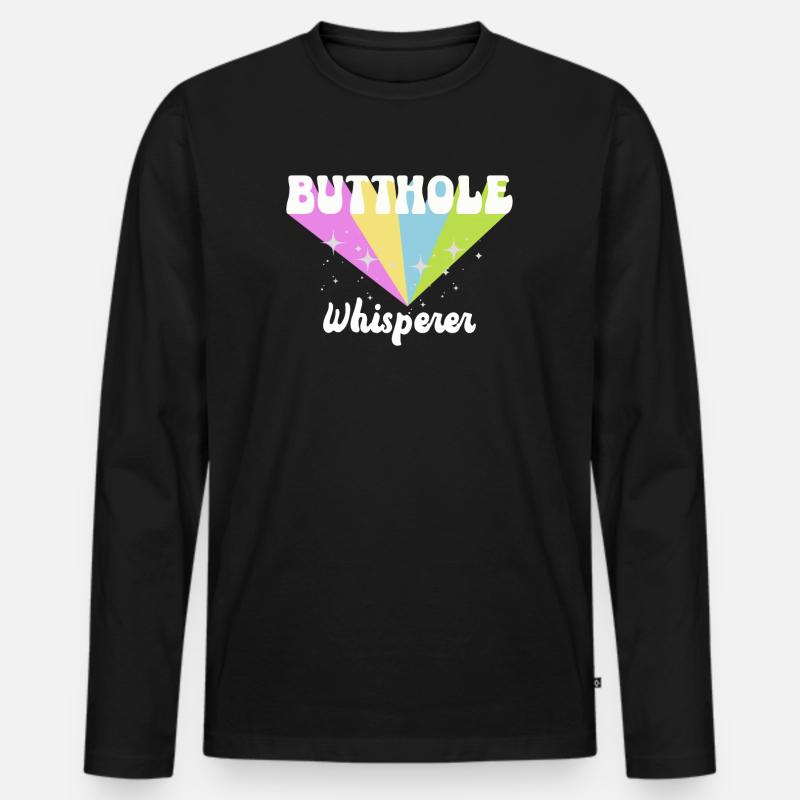 Arschloch-Flüsterer - Männer Premium Bio Langarmshirt - Schwarz