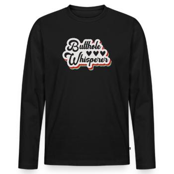 Butthole Whisperer - Men's Premium Organic Long Sleeve Shirt - black - Front - Nico (187cm)