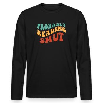 Wahrscheinlich lesen Schmutz Vintage-Bücher Schmutz - Männer Premium Bio Langarmshirt - Schwarz - Vorne - Nico (187cm)