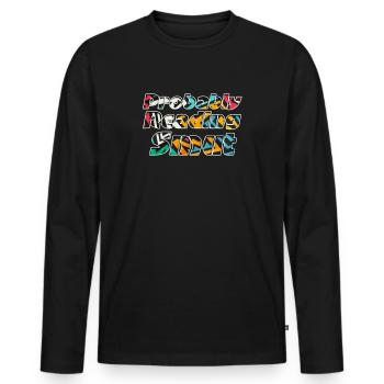 Wahrscheinlich lesen Schmutz Vintage-Bücher Schmutz - Männer Premium Bio Langarmshirt - Schwarz - Vorne - Nico (187cm)