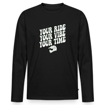 Your Ride Your Vibe Your Time Motocross - Men's Premium Organic Long Sleeve Shirt - black - Front - Nico (187cm)