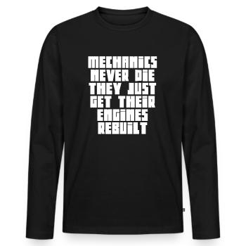 Mechaniker sterben nie Auto-Enthusiast - Männer Premium Bio Langarmshirt - Schwarz - Vorne - Nico (187cm)