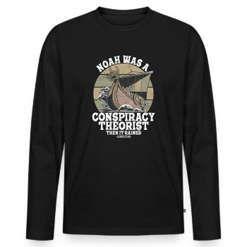 Noah war ein Verschwörungstheoretiker und der - Männer Premium Bio Langarmshirt - Schwarz - Vorne - Nico (187cm)