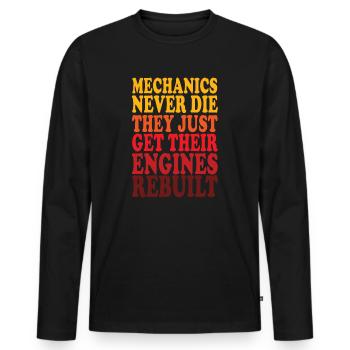 Mechaniker sterben nie Auto-Enthusiast - Männer Premium Bio Langarmshirt - Schwarz - Vorne - Nico (187cm)