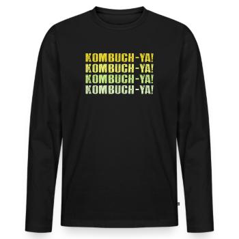 Kombuch-Ya! Kombucha Lover - Men's Premium Organic Long Sleeve Shirt - black - Front - Nico (187cm)