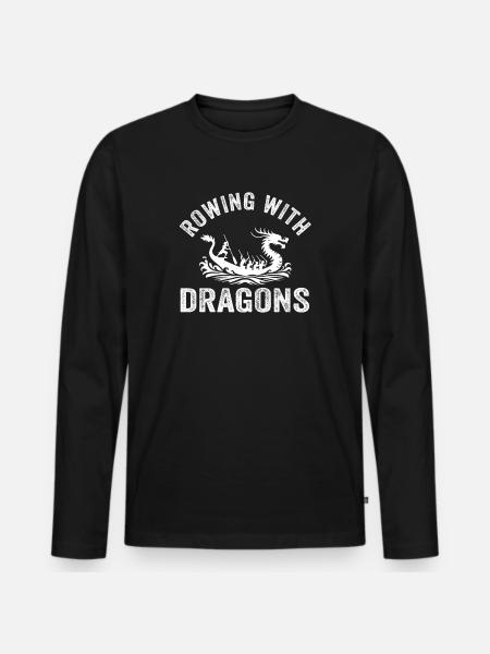 Rowing With Dragons Dragonboat - Men's Premium Organic Long Sleeve Shirt - black