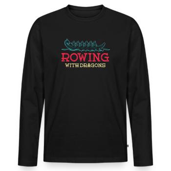Ramer avec Dragons Dragons Dragonboat - T-shirt manches longues Premium bio Homme - noir - Devant - Nico (187cm)