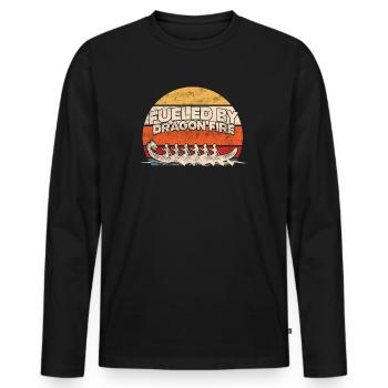 Fueled By Dragon Fire Dragon Boat - Men's Premium Organic Long Sleeve Shirt - black - Front - Nico (187cm)