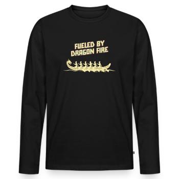 Alimenté par Dragon Fire Dragon Boat - T-shirt manches longues Premium bio Homme - noir - Devant - Nico (187cm)