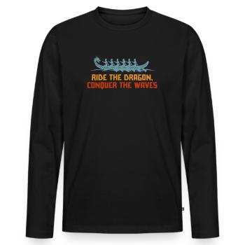 Ride The Dragon, Conquer The Waves - Men's Premium Organic Long Sleeve Shirt - black - Front - Nico (187cm)