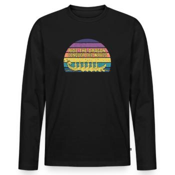 Ride The Dragon, Conquer The Waves - Men's Premium Organic Long Sleeve Shirt - black - Front - Nico (187cm)