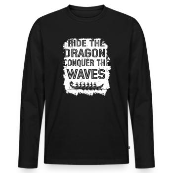 Ride The Dragon, Conquer The Waves - Men's Premium Organic Long Sleeve Shirt - black - Front - Nico (187cm)