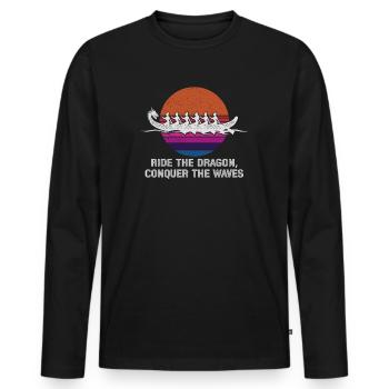 Ride The Dragon, Conquer The Waves - Men's Premium Organic Long Sleeve Shirt - black - Front - Nico (187cm)