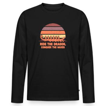 Ride The Dragon, Conquer The Waves - Men's Premium Organic Long Sleeve Shirt - black - Front - Nico (187cm)